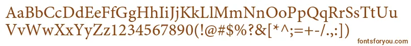 MinionproCapt-fontti – ruskeat fontit valkoisella taustalla