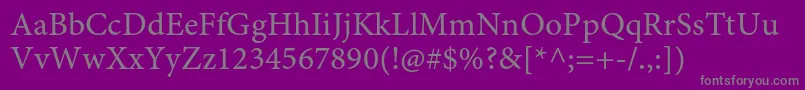 MinionproCapt Font – Gray Fonts on Purple Background