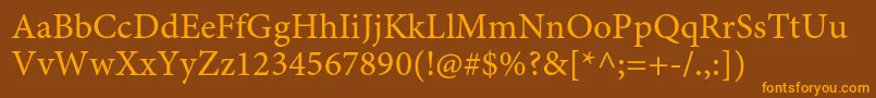 MinionproCapt Font – Orange Fonts on Brown Background