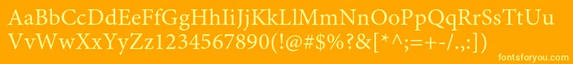 MinionproCapt-Schriftart – Gelbe Schriften auf orangefarbenem Hintergrund