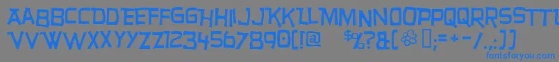 フォントHurry – 灰色の背景に青い文字