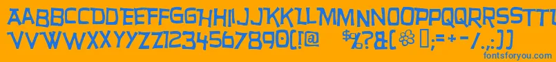 Hurry Font – Blue Fonts on Orange Background