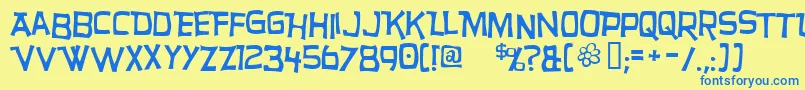 Hurry Font – Blue Fonts on Yellow Background