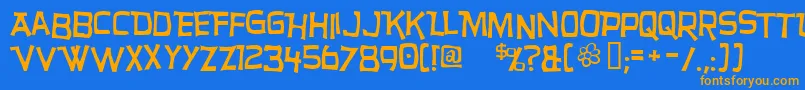 Hurry Font – Orange Fonts on Blue Background