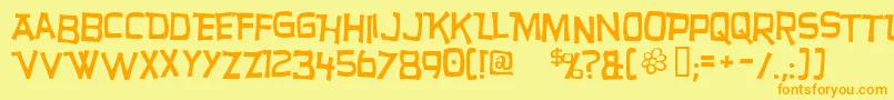 Hurry Font – Orange Fonts on Yellow Background