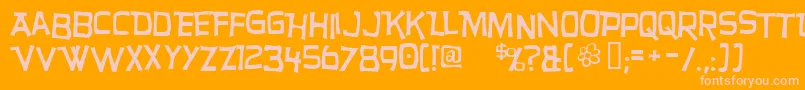Hurry Font – Pink Fonts on Orange Background