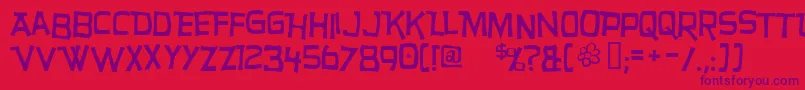 Hurry Font – Purple Fonts on Red Background