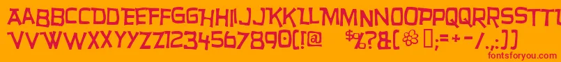 フォントHurry – オレンジの背景に赤い文字
