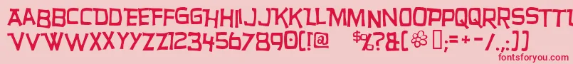 Hurry Font – Red Fonts on Pink Background