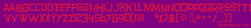 フォントHurry – 紫の背景に赤い文字