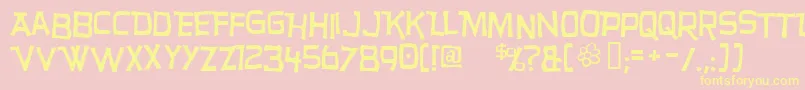 Hurry Font – Yellow Fonts on Pink Background