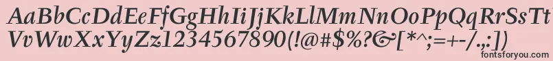 TyfaItcMediumOtItalic Font – Black Fonts on Pink Background