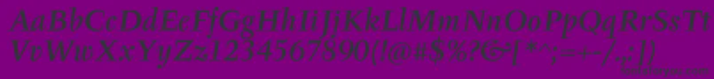 TyfaItcMediumOtItalic Font – Black Fonts on Purple Background