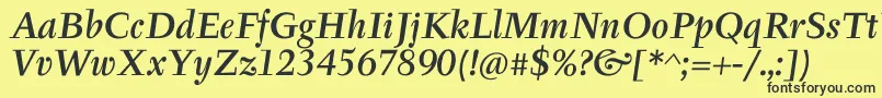 TyfaItcMediumOtItalic Font – Black Fonts on Yellow Background