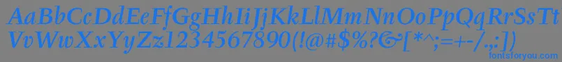TyfaItcMediumOtItalic Font – Blue Fonts on Gray Background