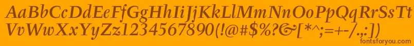 TyfaItcMediumOtItalic Font – Brown Fonts on Orange Background