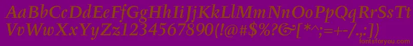 TyfaItcMediumOtItalic Font – Brown Fonts on Purple Background