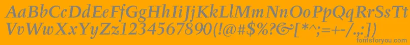 TyfaItcMediumOtItalic Font – Gray Fonts on Orange Background