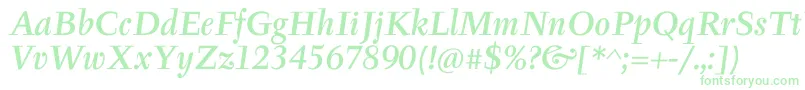 TyfaItcMediumOtItalic Font – Green Fonts on White Background