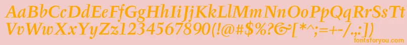 TyfaItcMediumOtItalic Font – Orange Fonts on Pink Background