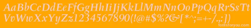 TyfaItcMediumOtItalic Font – Pink Fonts on Orange Background