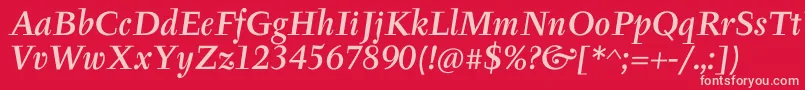 TyfaItcMediumOtItalic Font – Pink Fonts on Red Background