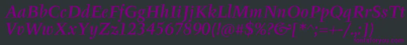 TyfaItcMediumOtItalic Font – Purple Fonts on Black Background