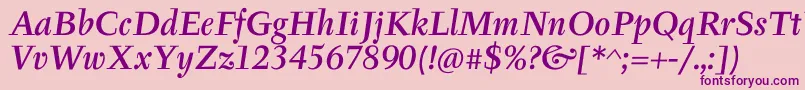 TyfaItcMediumOtItalic Font – Purple Fonts on Pink Background