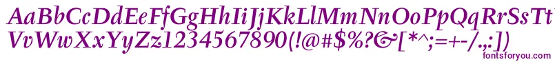 TyfaItcMediumOtItalic Font – Purple Fonts on White Background