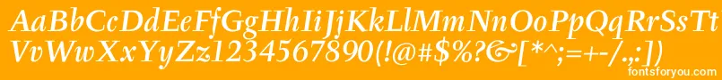 TyfaItcMediumOtItalic Font – White Fonts on Orange Background