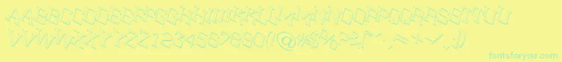 SitNtts Font – Green Fonts on Yellow Background