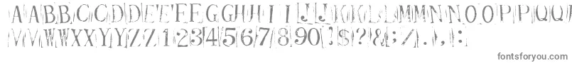 フォントTickcr – 白い背景に灰色の文字