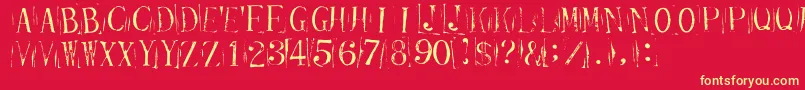 Tickcr Font – Yellow Fonts on Red Background