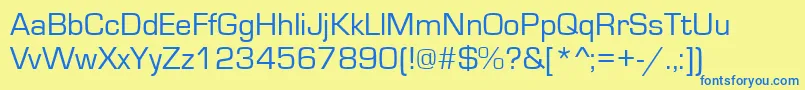 Eurostile Font – Blue Fonts on Yellow Background