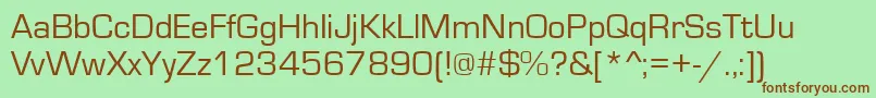 Eurostile Font – Brown Fonts on Green Background