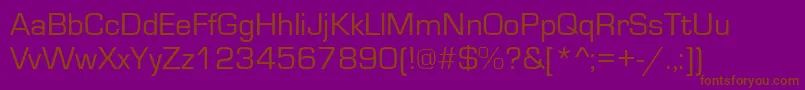 フォントEurostile – 紫色の背景に茶色のフォント