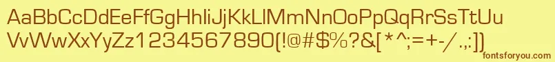 Eurostile Font – Brown Fonts on Yellow Background