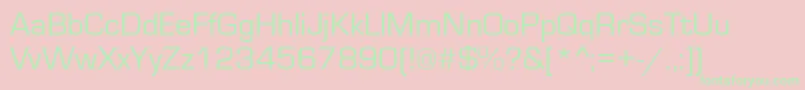 Eurostile Font – Green Fonts on Pink Background