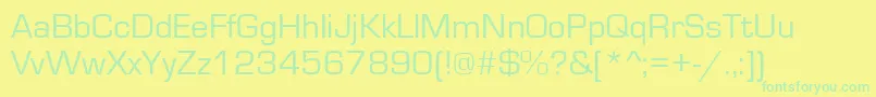 Eurostile-Schriftart – Grüne Schriften auf gelbem Hintergrund