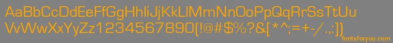 Eurostile-Schriftart – Orangefarbene Schriften auf grauem Hintergrund