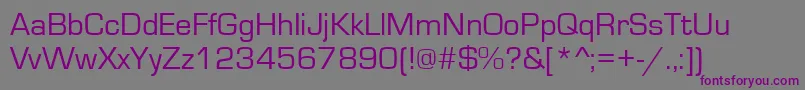 Eurostile Font – Purple Fonts on Gray Background