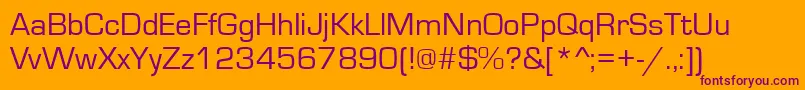 Eurostile Font – Purple Fonts on Orange Background