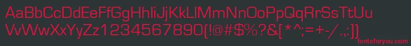 Eurostile Font – Red Fonts on Black Background