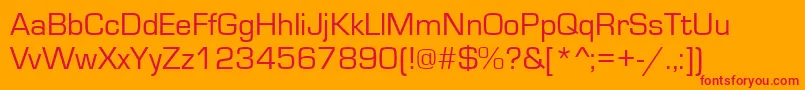 Eurostile Font – Red Fonts on Orange Background