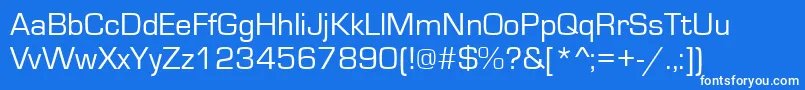 Eurostile Font – White Fonts on Blue Background