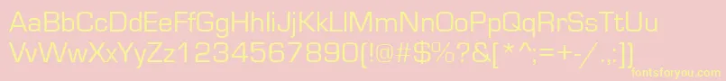 Eurostile Font – Yellow Fonts on Pink Background