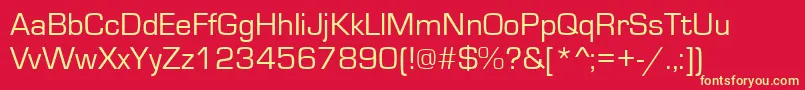 Eurostile Font – Yellow Fonts on Red Background