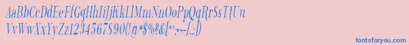 Sfphosphorustrichloride-Schriftart – Blaue Schriften auf rosa Hintergrund