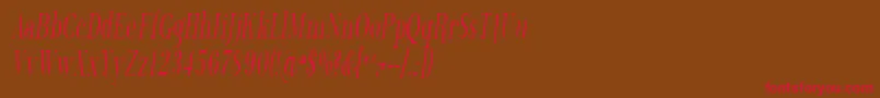 フォントSfphosphorustrichloride – 赤い文字が茶色の背景にあります。