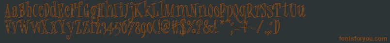 Quickie-Schriftart – Braune Schriften auf schwarzem Hintergrund